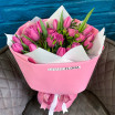 Любимые моменты-букет с розовыми кустовыми розами и тюльпанами 2